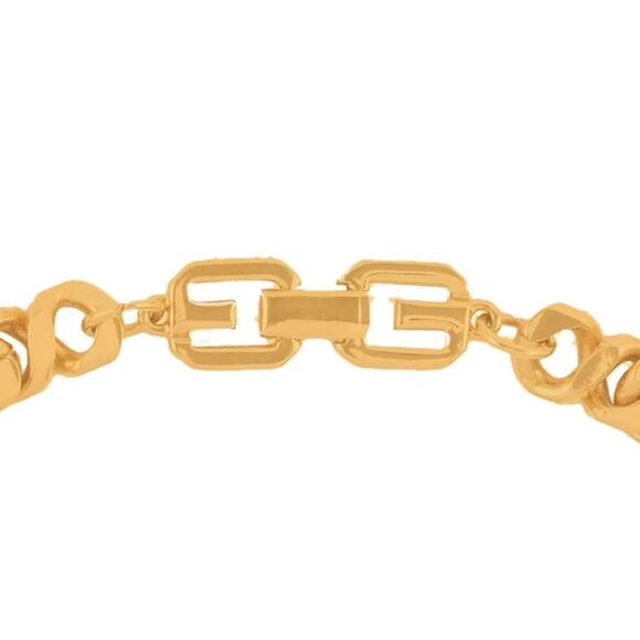 💛 Vintage Givenchy Gold Tone Curb Statement Necklace - Picture 2 of 2